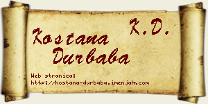 Koštana Durbaba vizit kartica